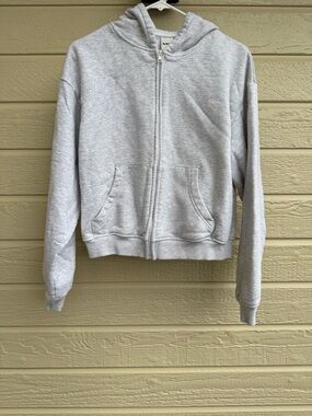 Khy Light Gray Zip-Up Hoodie